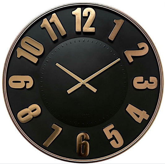 75cm Black Wall Clock 3582-2B