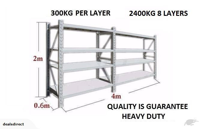 Shelve Racking 4m x 2m x 0.6m