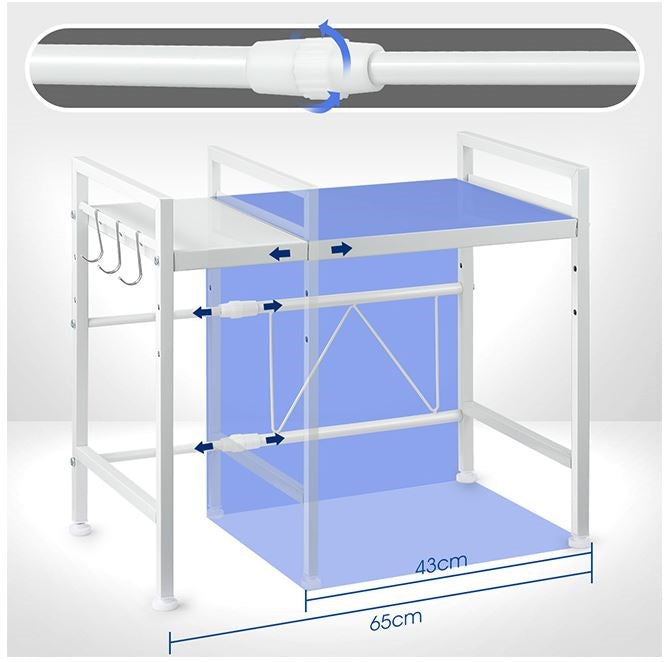 Microwave Rack Stand 2 Tier Black