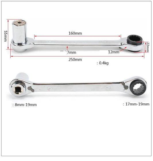 Universial Socket 8-19mm & Ratchet Wrench 17-19mm A-38