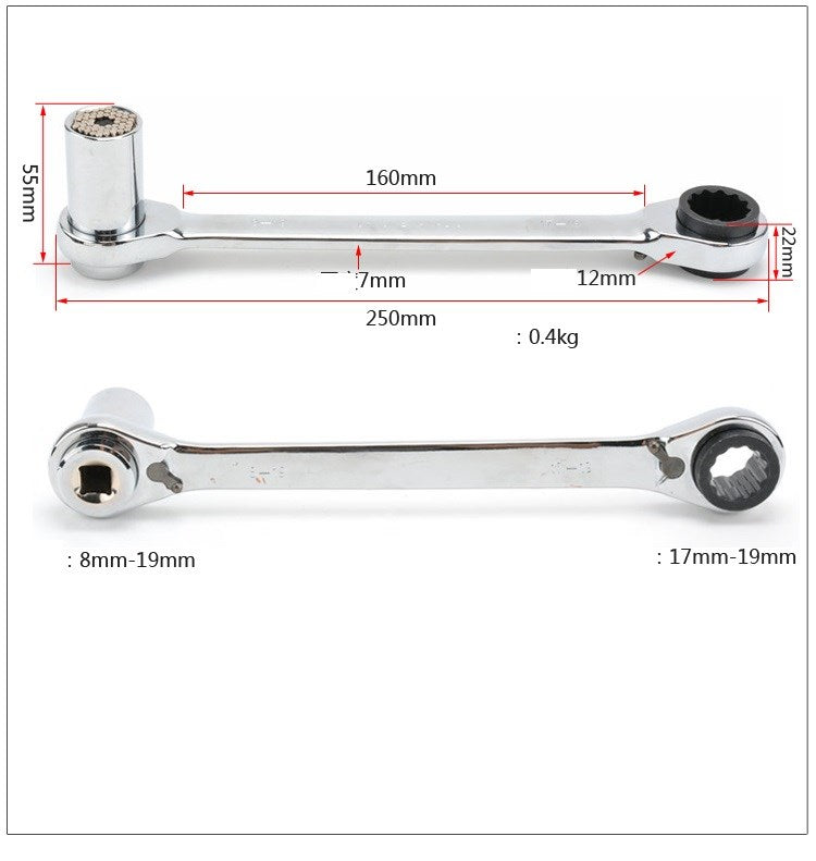 Universial Socket 8-19mm & Ratchet Wrench 17-19mm A-38