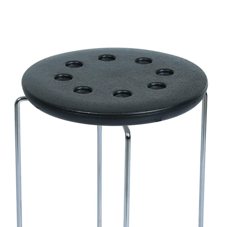 Stool Stainless Steel with Fiber Cushioned Seat Round Stool