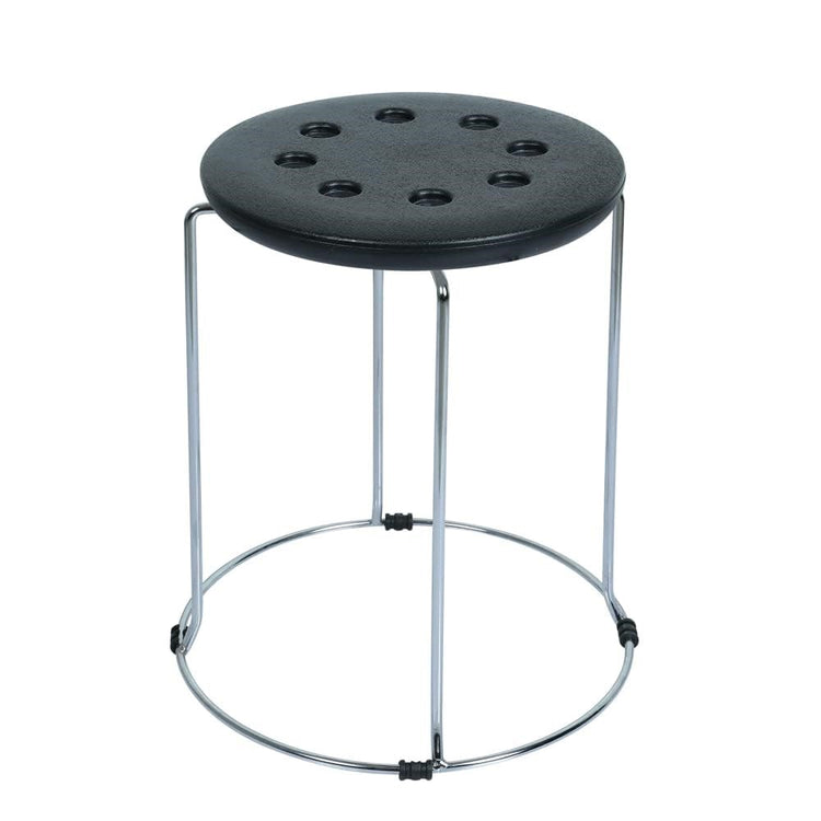 Stool Stainless Steel with Fiber Cushioned Seat Round Stool