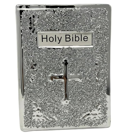 Crushed Crystal Holy Bible Decor