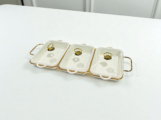 Gold Ceramic Chafing Dish 3pc YS19022-157