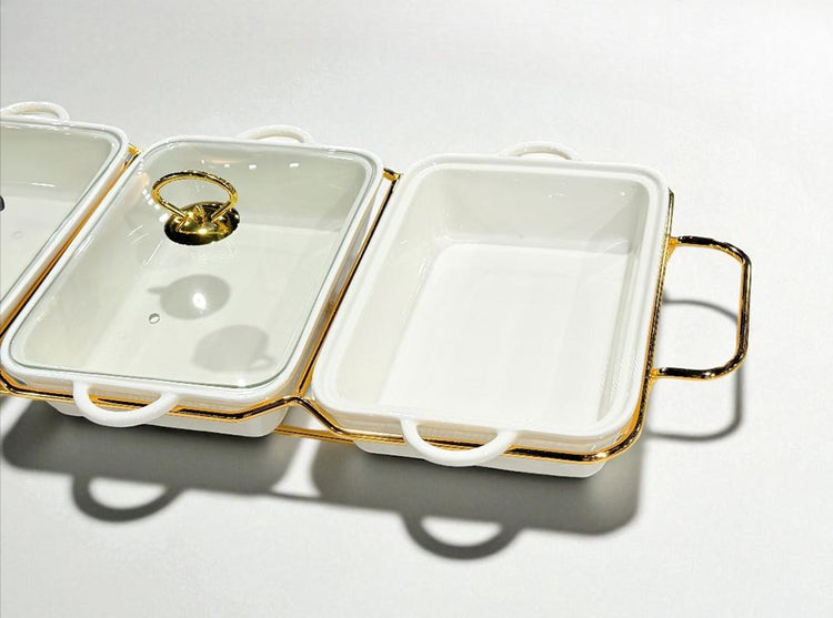 Gold Ceramic Chafing Dish 3pc YS19022-157
