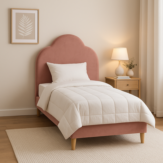 Single Bed 91cm x 191cm PU Pink 4395