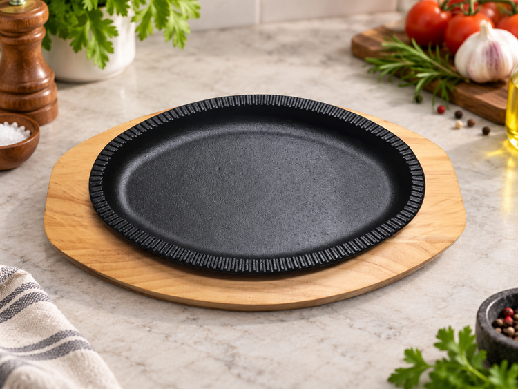 Grill Plate with Wooden Base 22cm 4781-22