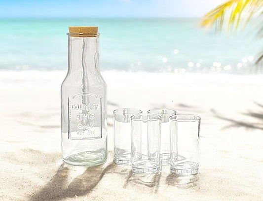 Glass Juice Jar Set 5pc