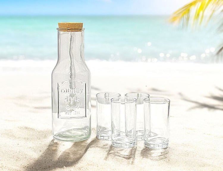 Glass Juice Jar Set 5pc