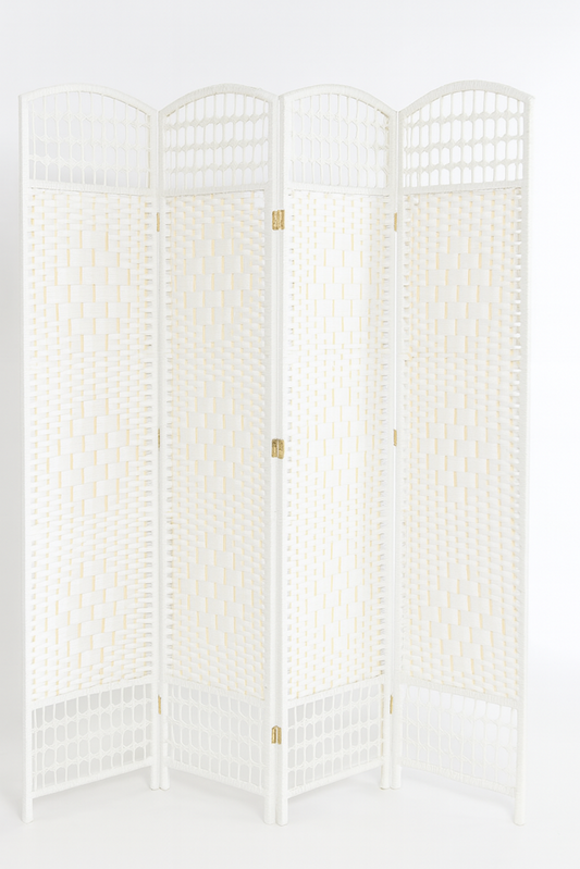 4 Panel Wall Room Divider White