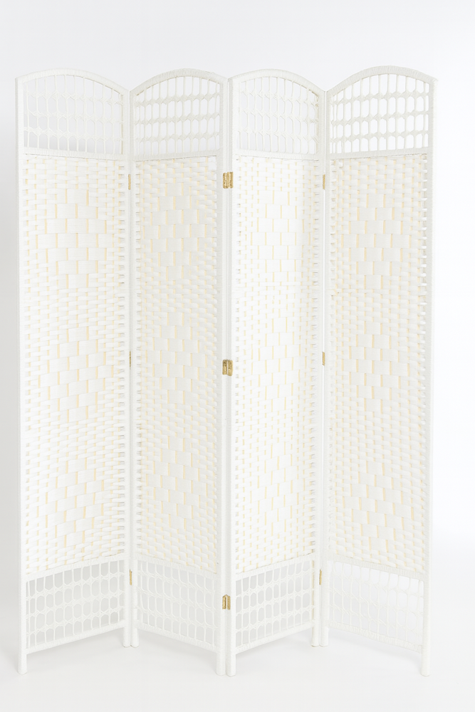 4 Panel Wall Room Divider White