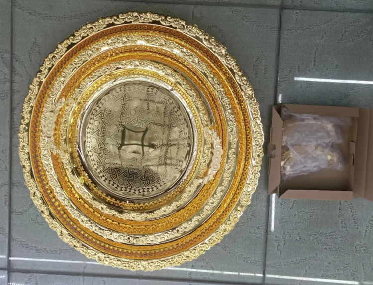 Food Tray Gold and Silver 5535-FG