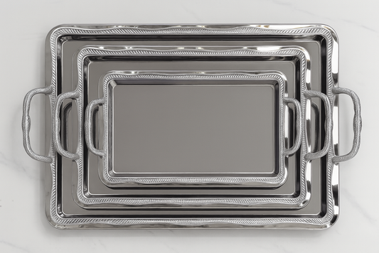 Serving Tray 5989-CC-3P 3pc Silver