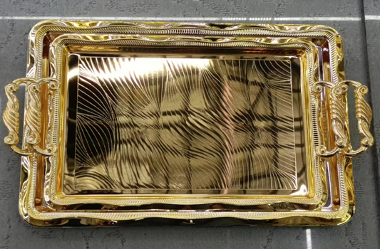 3pc Food Tray Gold 5989-FG