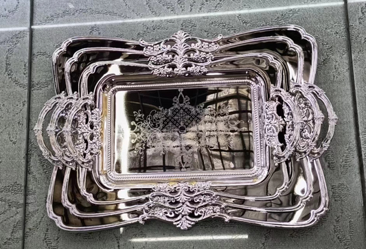3PC Serving Tray Silver 5996-NN-3P