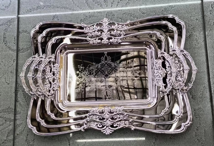 3PC Serving Tray Silver 5996-NN-3P