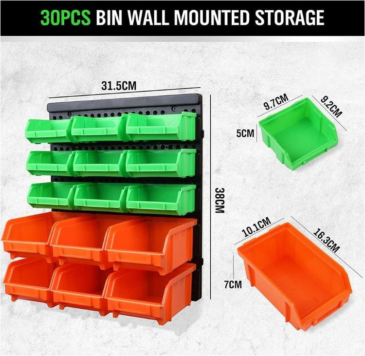 30pc Storage Bin Wall Mount 97913