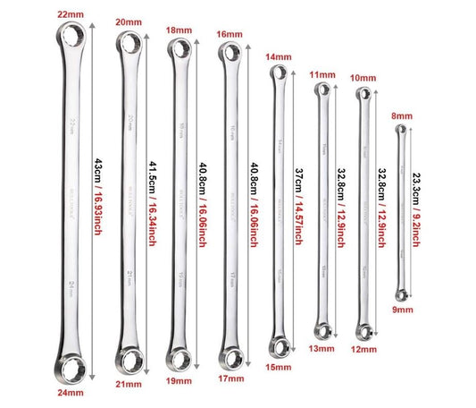 8pc Spanner Double Box End Wrench Set 66104