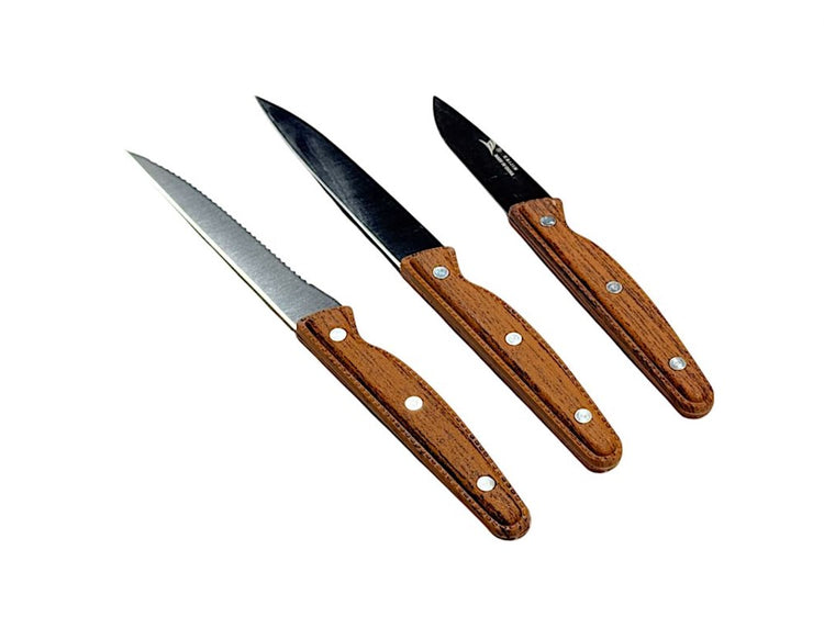 Wooden Handle Knife 3pc 726-8