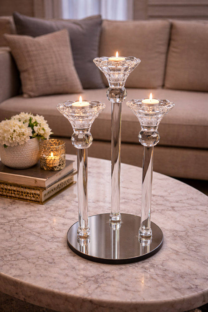 Glass Crystal Candle Stand 7275-27