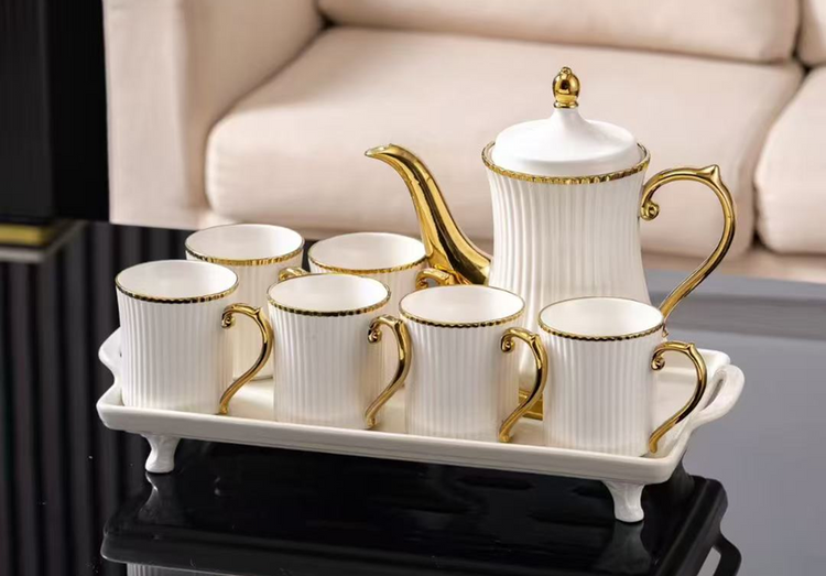 White Tea Cup 8pc Set 803-3