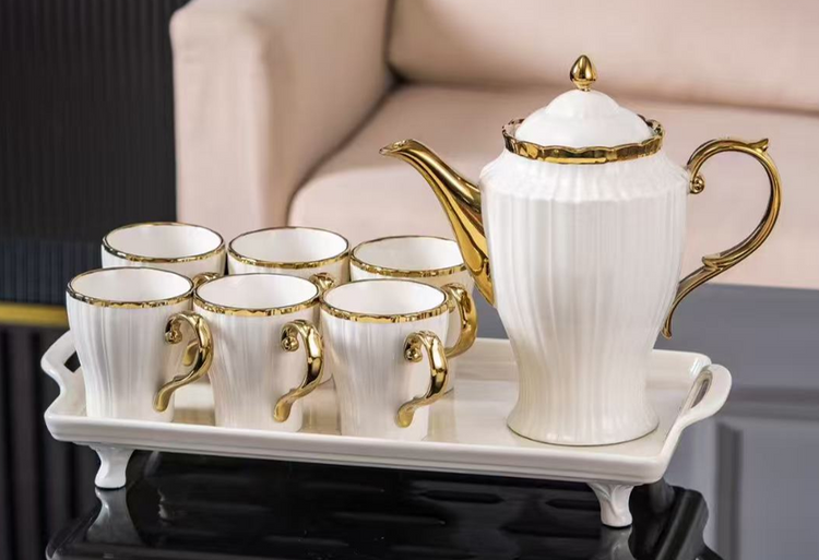 White Tea Cup 8pc Set 803-6 18305