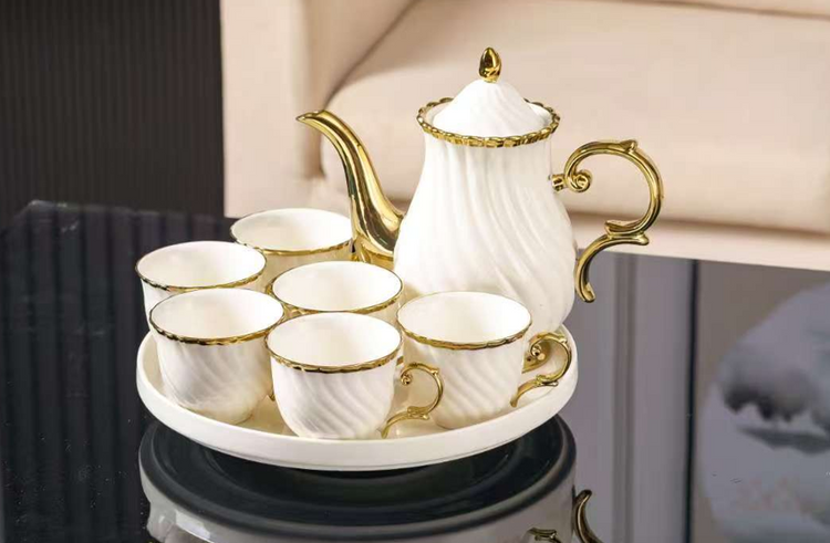 White Tea Cup 8pc Set 803-8