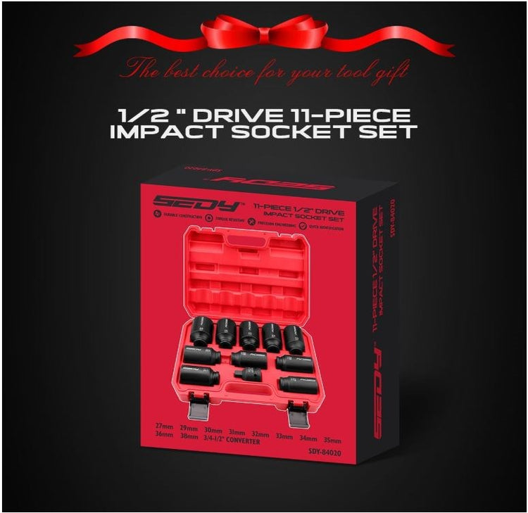 8pc Black Impact Socket Set 84021