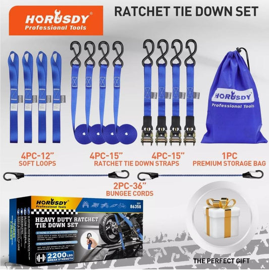 Heavy Duty Ratchet Tie Down Set 86358