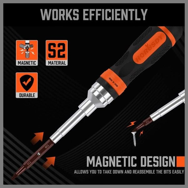 Ratcheting Multi-Bit 19 in 1 Screwdriver Set