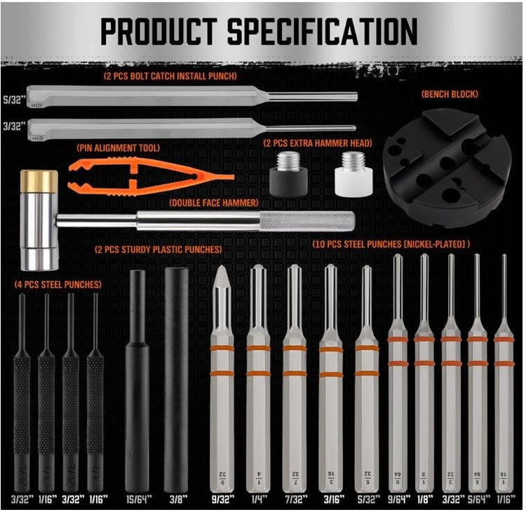 Hammer Punch & Bench Block 23pc 95209S