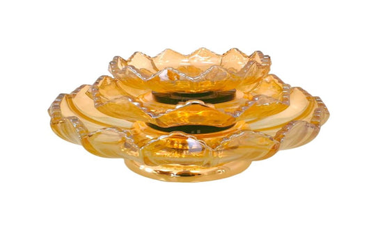 3pc Cake Stand Glass Gold AAA-23