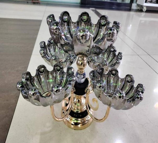 Fruit Stand Glass 5 Sections Black AAA-2