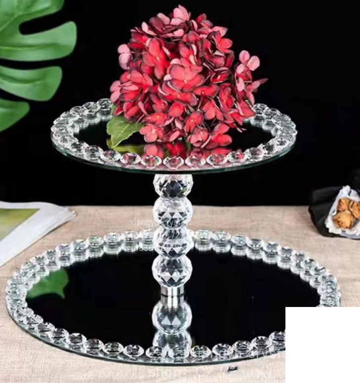 2 Tier Glass Cake Stand AAA-34