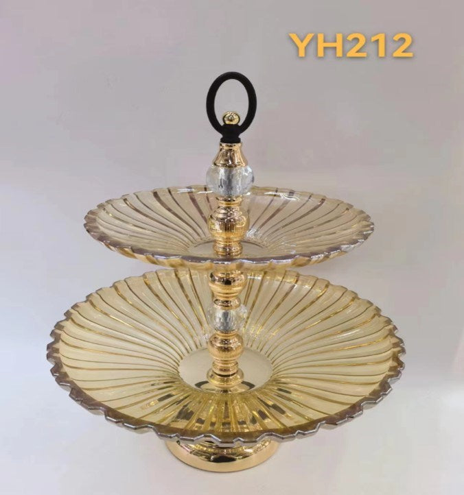 Glass 2 Tier Cupcake Stand AAA-6