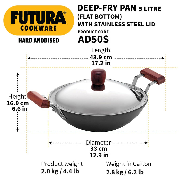 Futura Deep Fry Pan Kadhai 5L AD50S