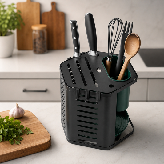 Rotatable Cutlery Holder Black AE-1677A