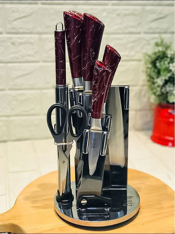 Knife Set 8pc Red B11214