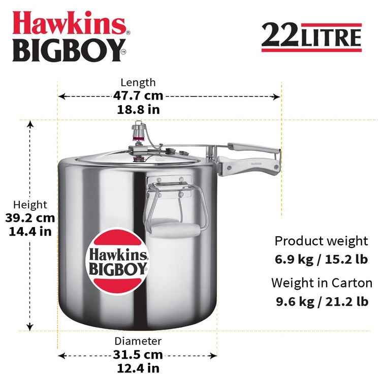 Aluminium Pressure Cooker 22L BB22