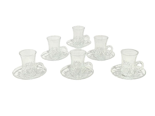 Glass Cup & Saucer 6pc Set BD4066-2