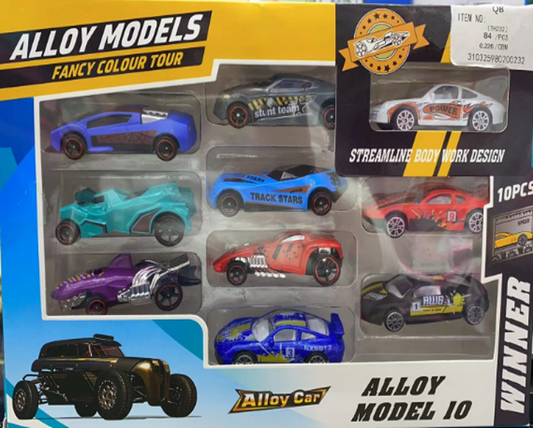Alloy Wheel Car Toys 10pc