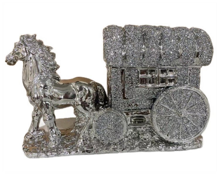 Crushed Crystal Horse Carriage Figurine BT216