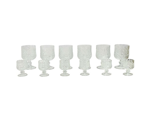 12 Big Glass Cup & Small Cup Set BX611-12B