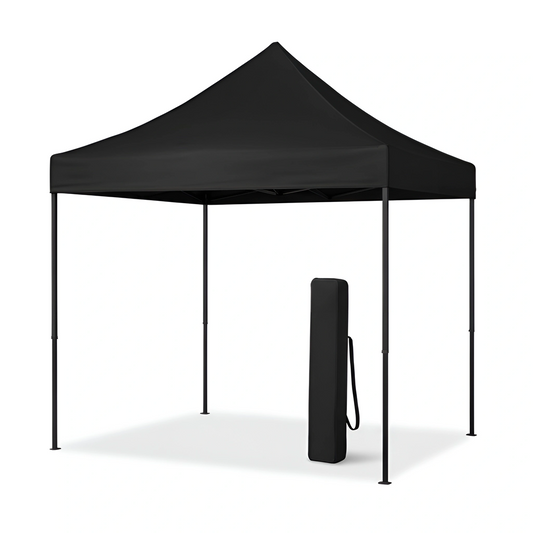 Black Gazebo Steel 3m x 3m Pop-Up Without Side Walls | Outdoor Shelter