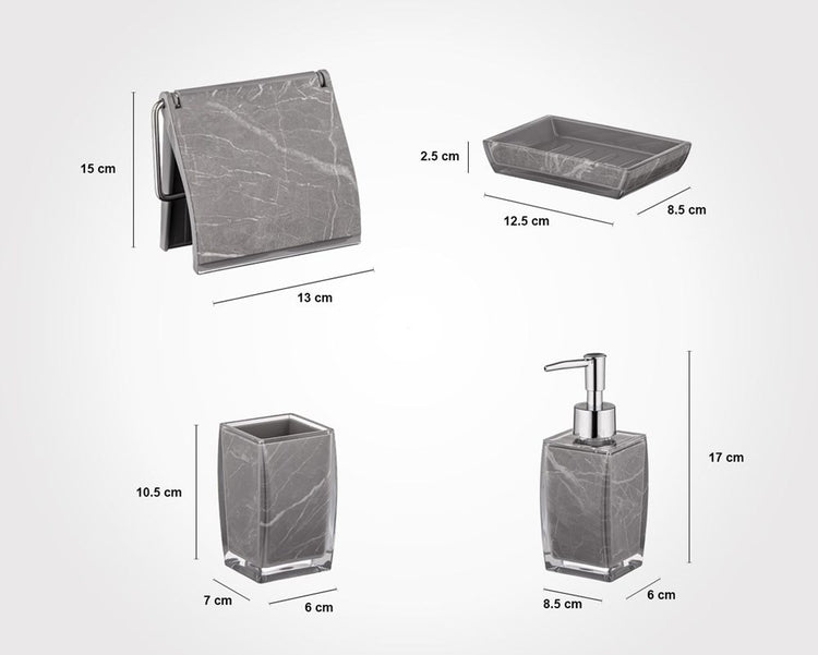 Square Marble Bathroom 6pc 202300