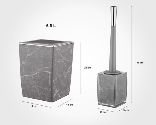 Black Marble Square Bathroom 6pc Set 202300