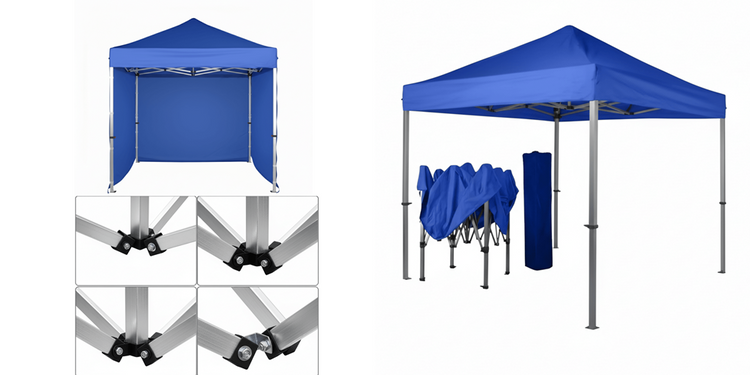 Gazebo Aluminum 2m x 2m | 3 Side Walls | Outdoor Pop-Up Shelter