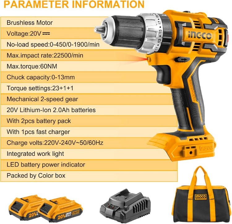Lithium-Ion Brushless Impact Drill CIDLI20608