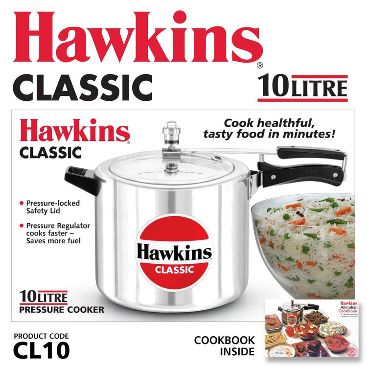 Aluminium Classic Pressure Cooker 10L CL10